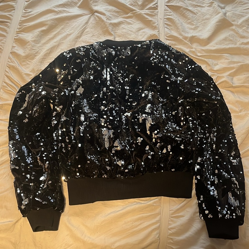 Sequin Zip Up Jacket - image 4